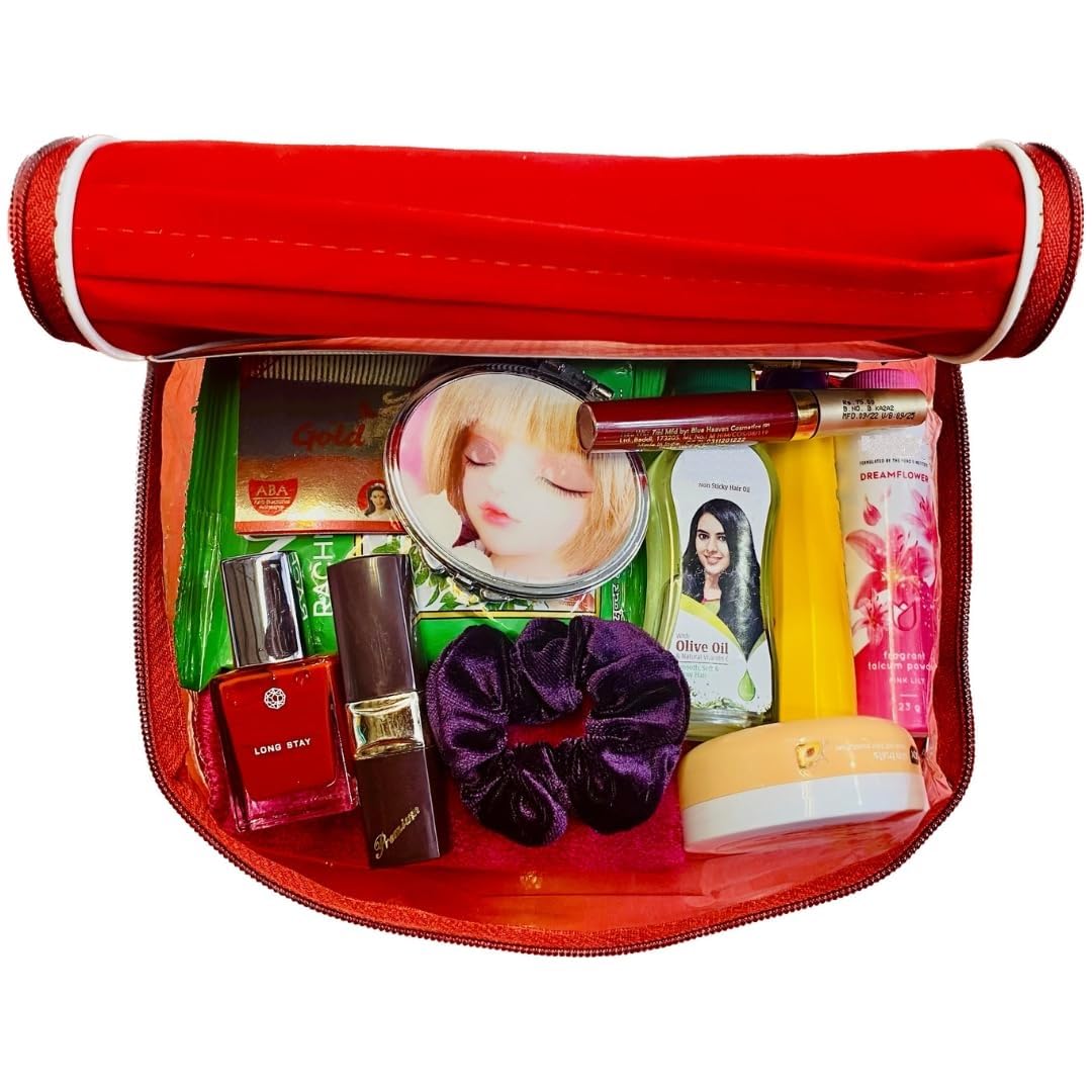 Premium Solah Shringar Kit for Women (Cosmetics Kit, 16 Item Set), Teej Navratri Pooja Kit Set for Devi MATA Rani | Free Plastic Vanity Kit Included Visit the gifferes Store