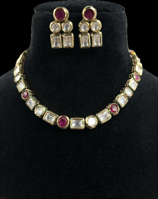 Sabyasachi Inspired Indian Wedding Single Layer Bridal Fine Quality Victorian Kundan Choker Necklace Jewlery